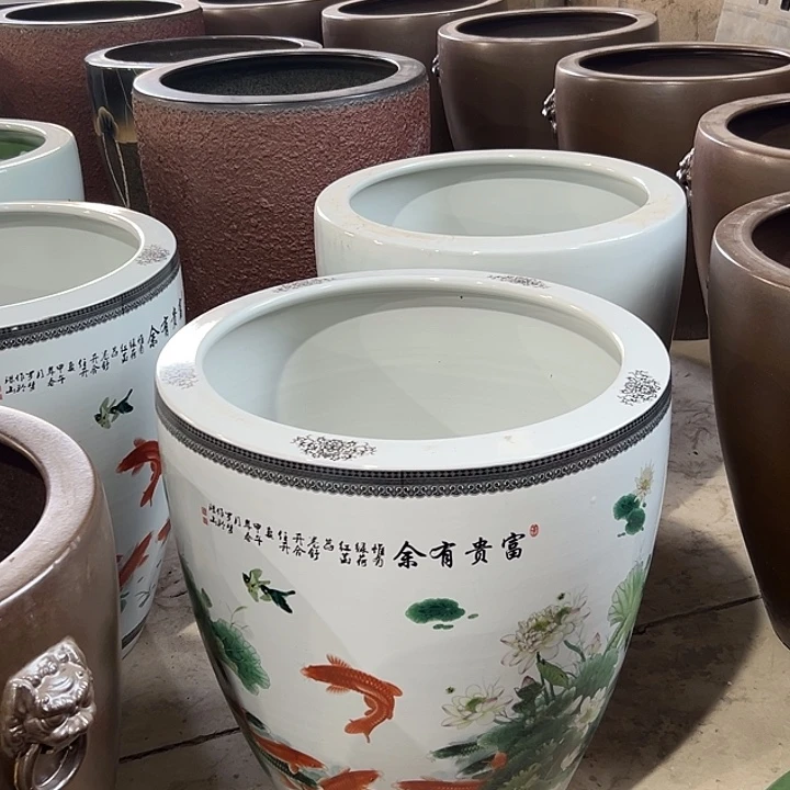 陕***C景德镇陶瓷鱼缸艺术直径83厘米高60厘米