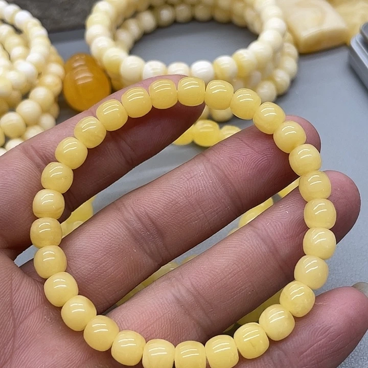 琥珀未镶嵌裸石手串