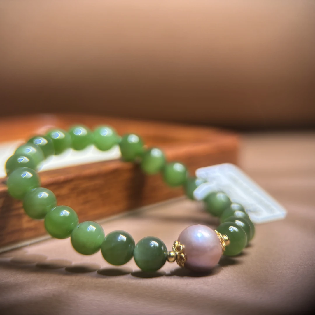 天然和田玉碧玉原创手串ZR