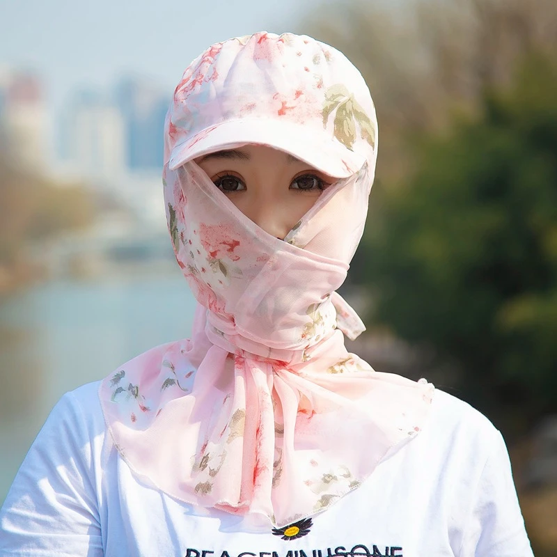 夏季防晒帽子防风防尘护脸护颈男女骑车遮阳帽户外工作田间采茶帽