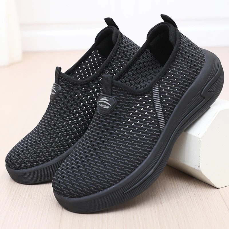 夏季男网鞋老北京布鞋网眼厚底男士网面透气轻便运动鞋一脚蹬男鞋