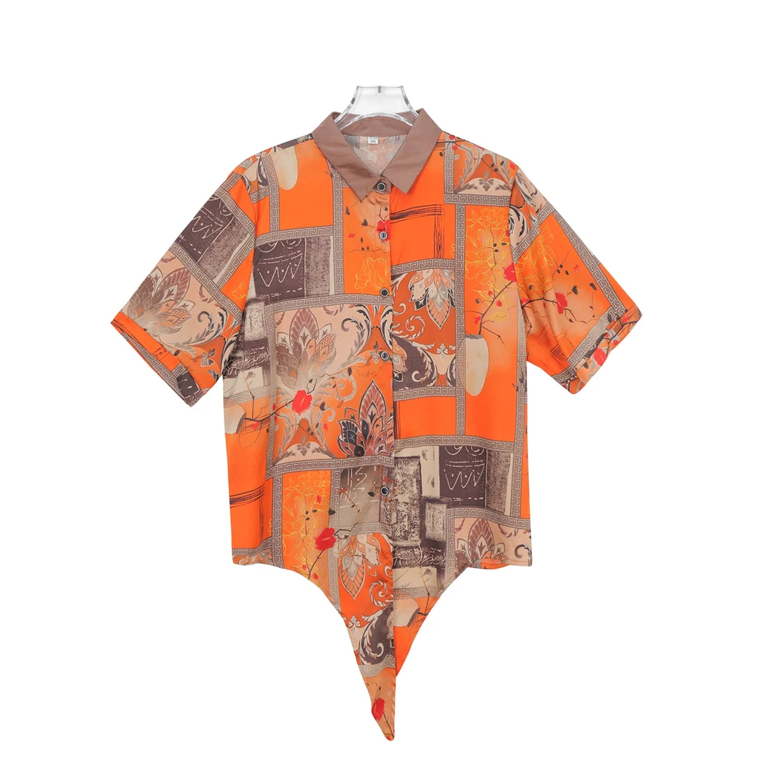 时尚潮流花色翻领气质显瘦衬衫上衣 Z183