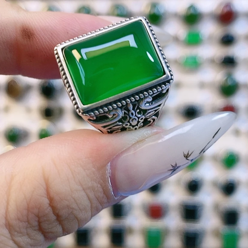 【闪购商品】玛瑙/玉髓戒指银S925镶嵌黎***光