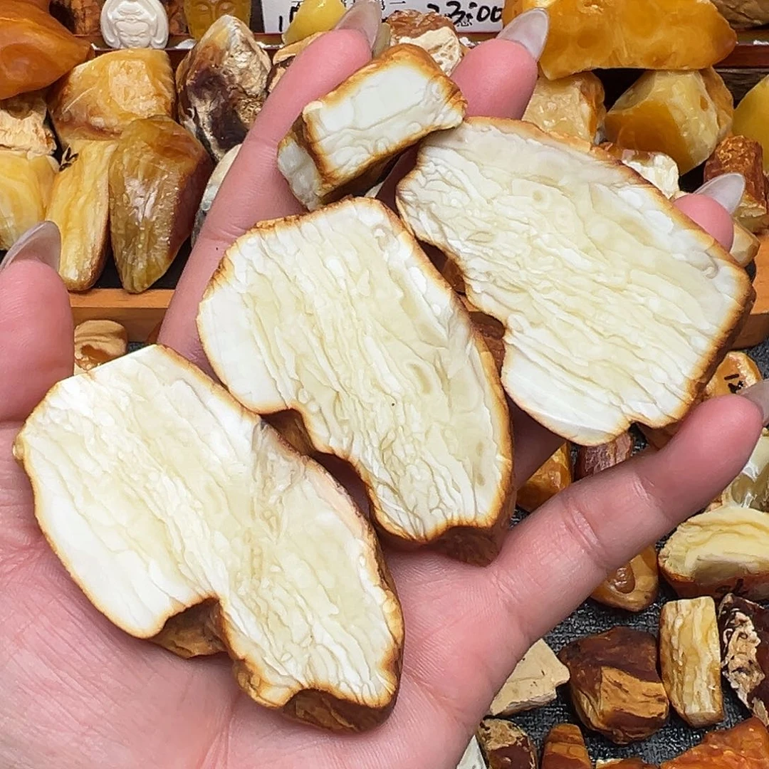 定制琥珀未镶嵌蜜蜡顺纹虎皮10✖️11