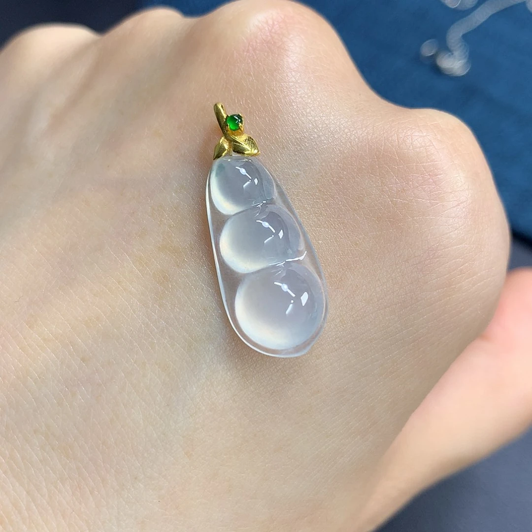 吊坠(不含链)18K金镶嵌翡翠