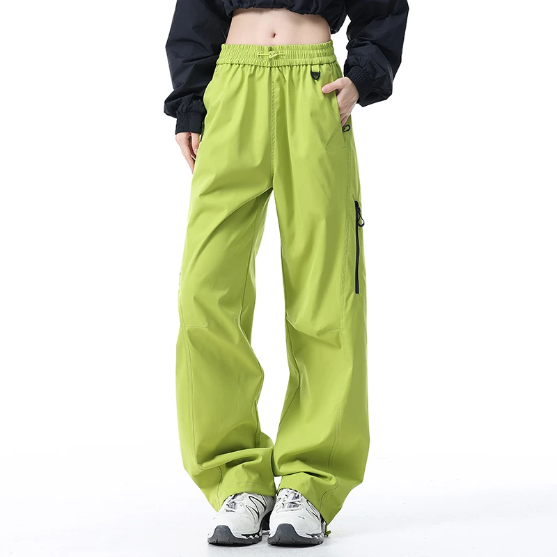(户外侧拉链冲锋裤)8529山系多巴胺情侣运动速干休闲工装裤W