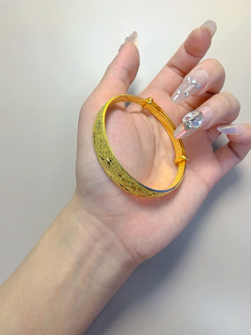 286【小别克珠宝-金沙星星推拉手镯】