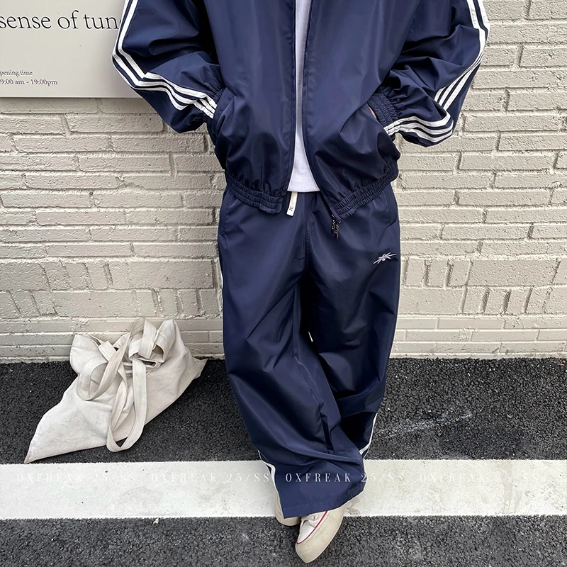 OXFREAK 「套装系列 六芒星」速干蓝色休闲运动夹克男宽松休闲裤