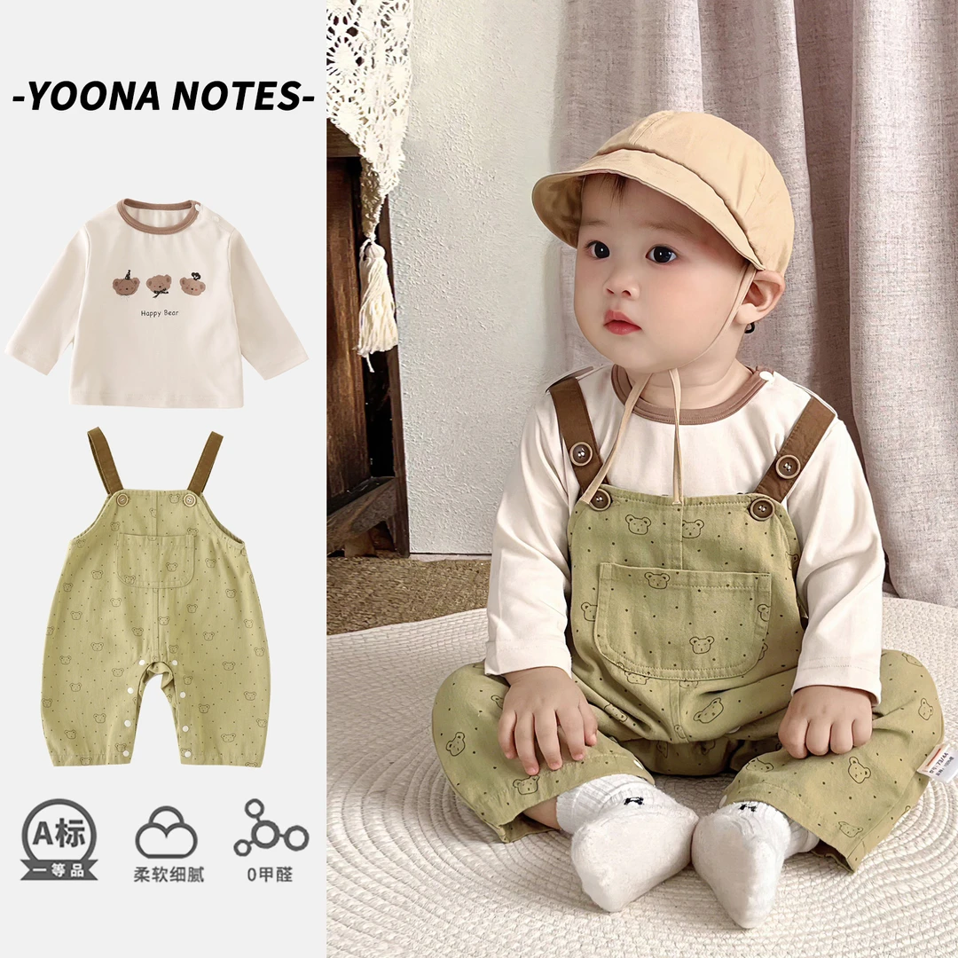 婴幼儿衣服秋装套装可爱卡通男女宝宝春秋季幼儿外出服超萌炸街