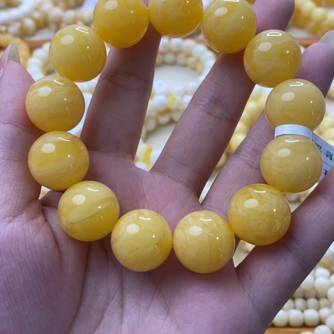 琥珀未镶嵌手串18m同料焦皮