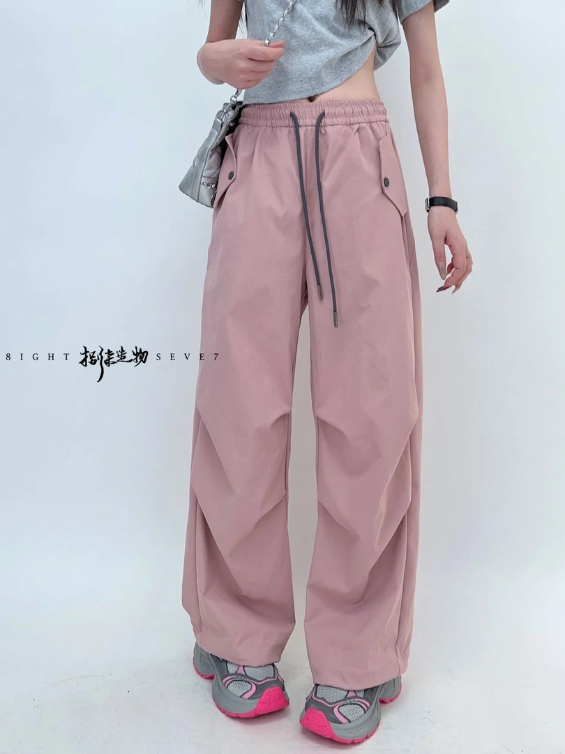 012【夏季新款】净版褶皱设计感阔腿裤（BQ829）