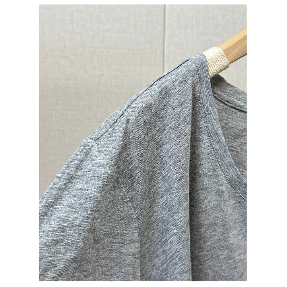 ZM717 夏季新款宽松印花圆领短袖T恤女不规则下摆