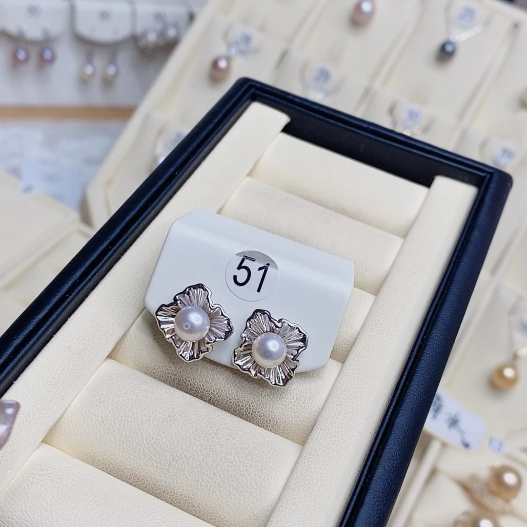 淡水珍珠耳饰银S925镶嵌