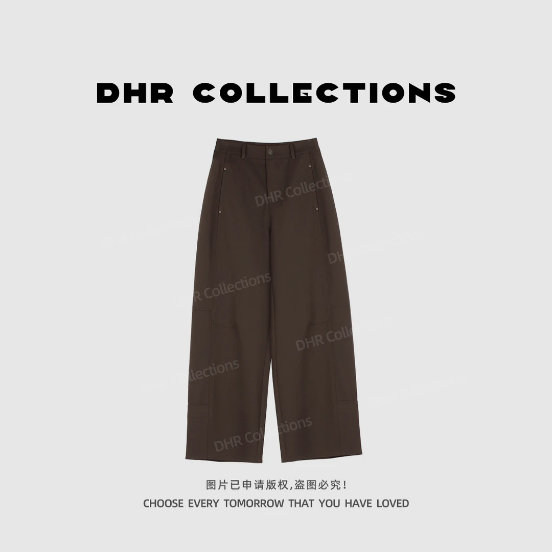 豆豆9【拽拽弯刀裤】窄版显瘦休闲裤女秋款百搭直筒裤-DQ801525QK