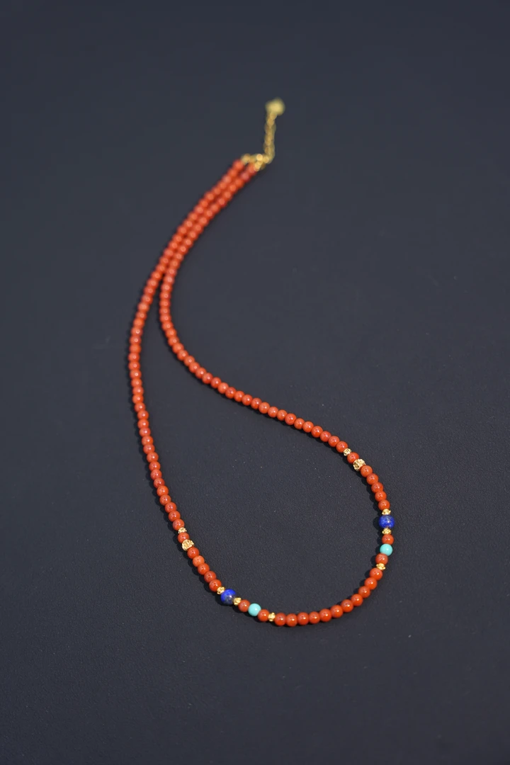 【元宝珠宝】3+南红diy青金石项链多样性发一件JHH2118014