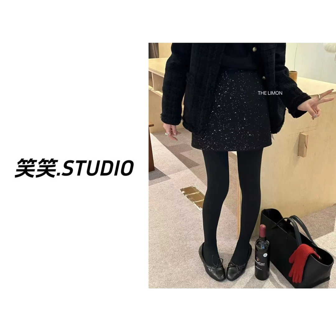 笑笑-【新年星空半裙】设计师款精致气质百搭显瘦A字短裙半身裙