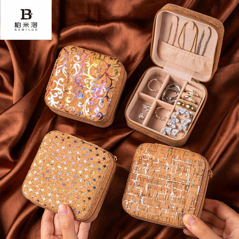 中式复古高级便携首饰盒耳钉收纳耳环戒指珠宝项链首饰收纳盒现货