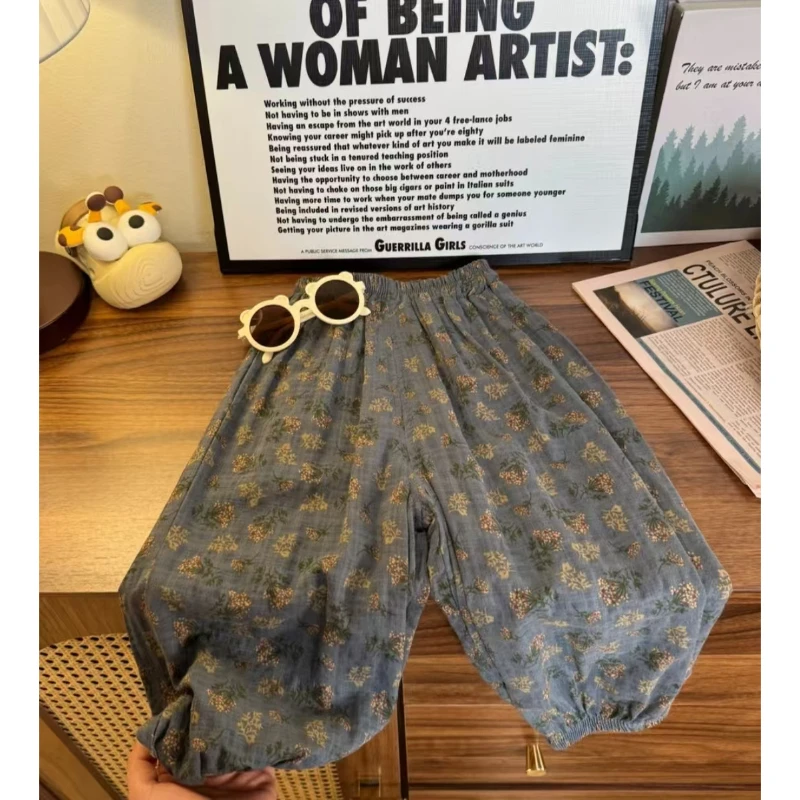 【轻薄透气】夏季2025新款儿童防蚊裤韩版灯笼裤男女童满印花休闲裤