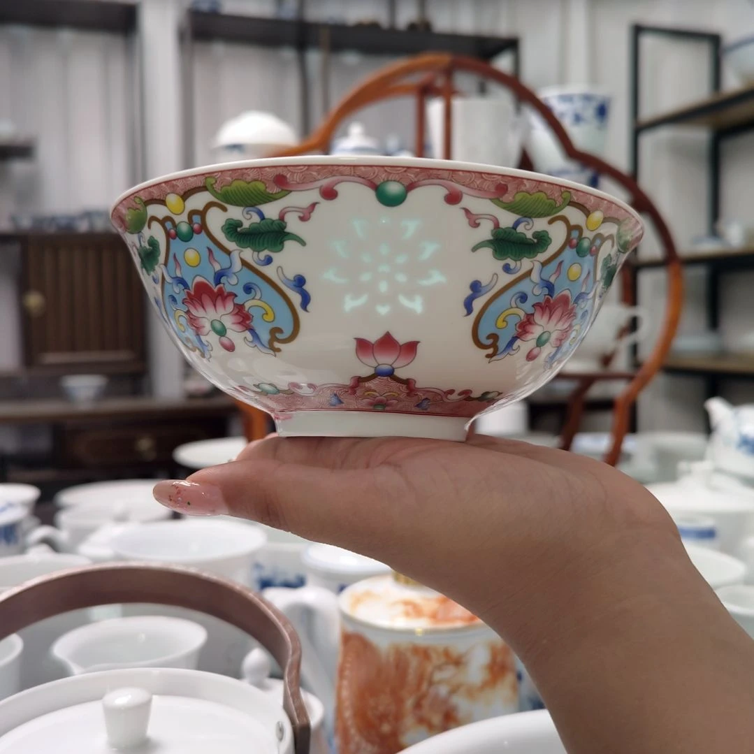 瓷精品宝莲6寸面碗一个