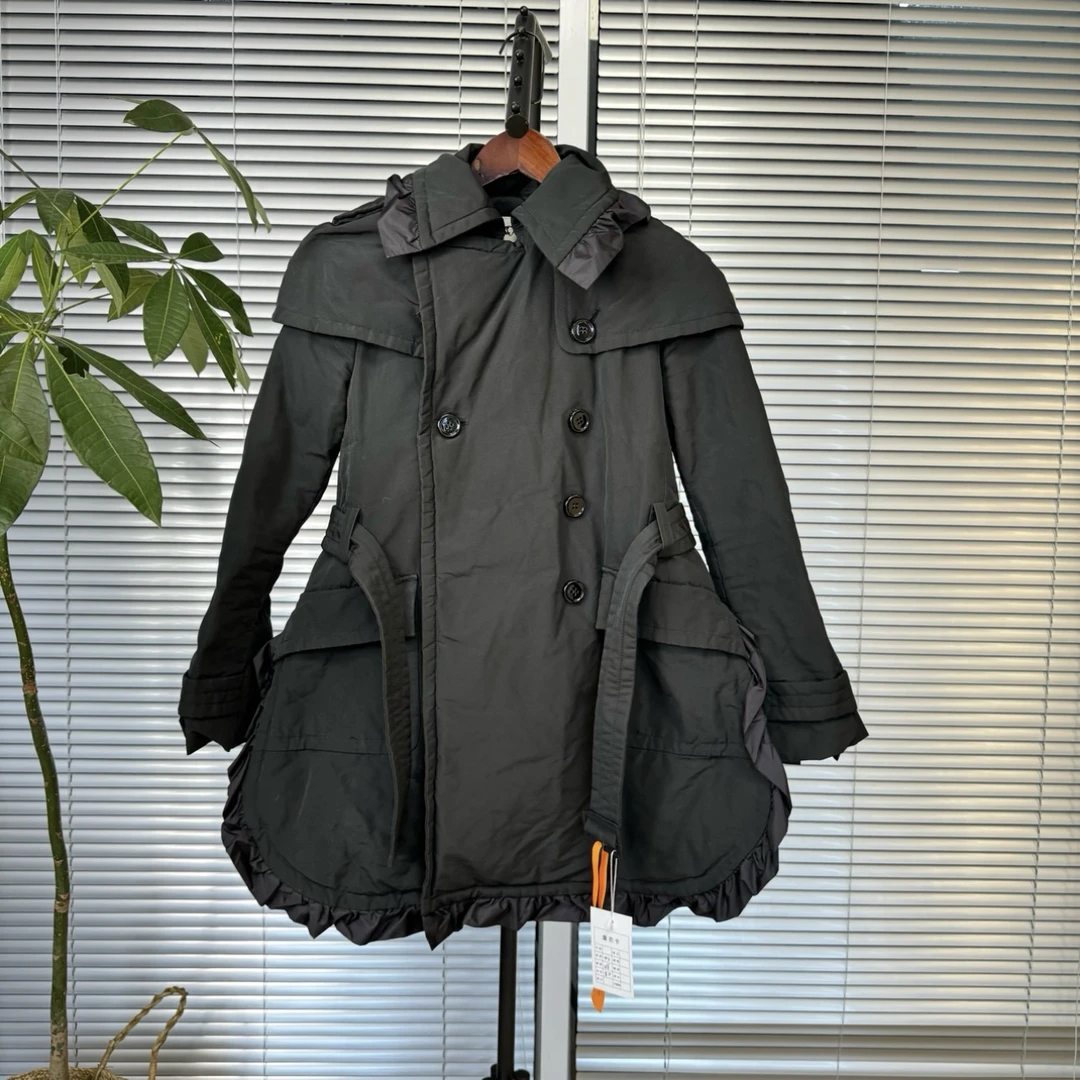 99新 MONCLER 侧标 黑色 大衣裙 尺码如图 cl00016
