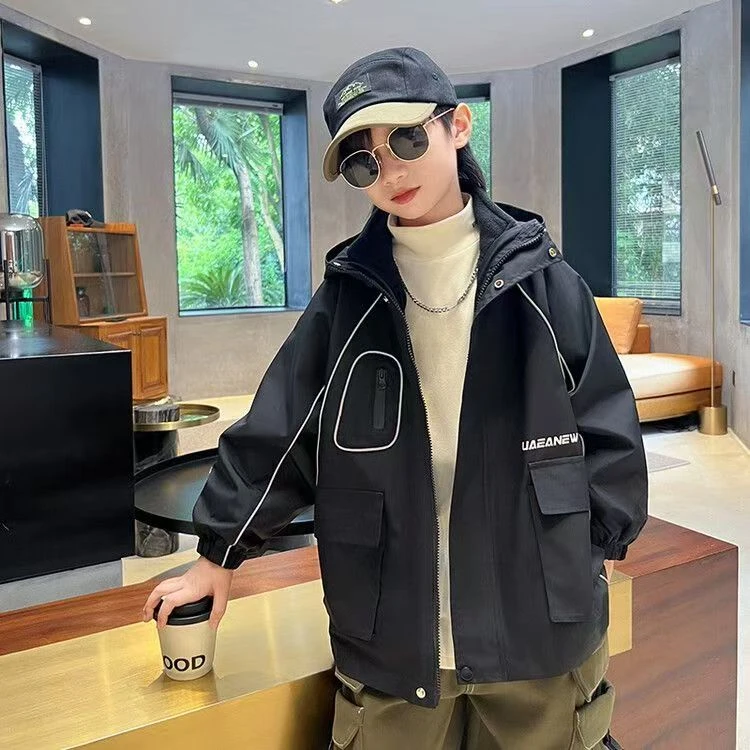 男童春秋款外套2025新款春季时髦中大儿童帅气男孩春装网红休闲