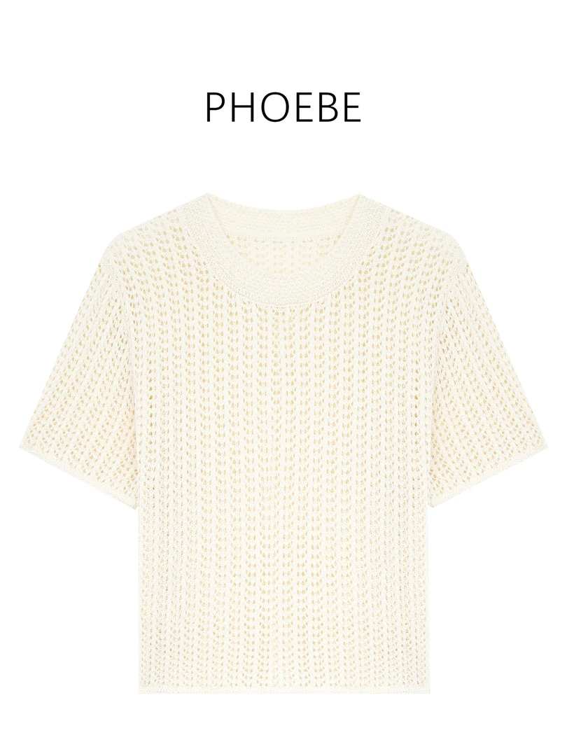 【洞洞短袖】PHOEBE叶姐 夏季清爽洞洞设计短袖CA5051103C