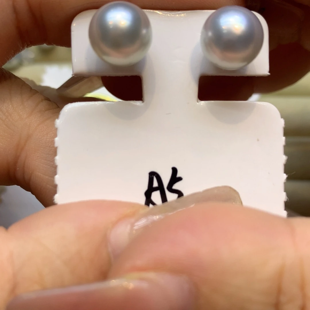 银S925镶嵌耳饰海水珍珠