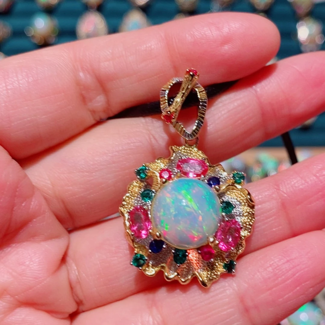 欧泊欧泊吊坠银S925镶嵌