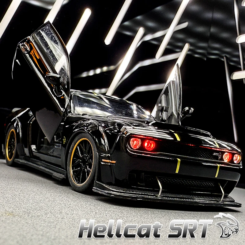 地狱猫STR合金车模声光回力男孩玩具仿真汽车模型肌肉车收藏摆件