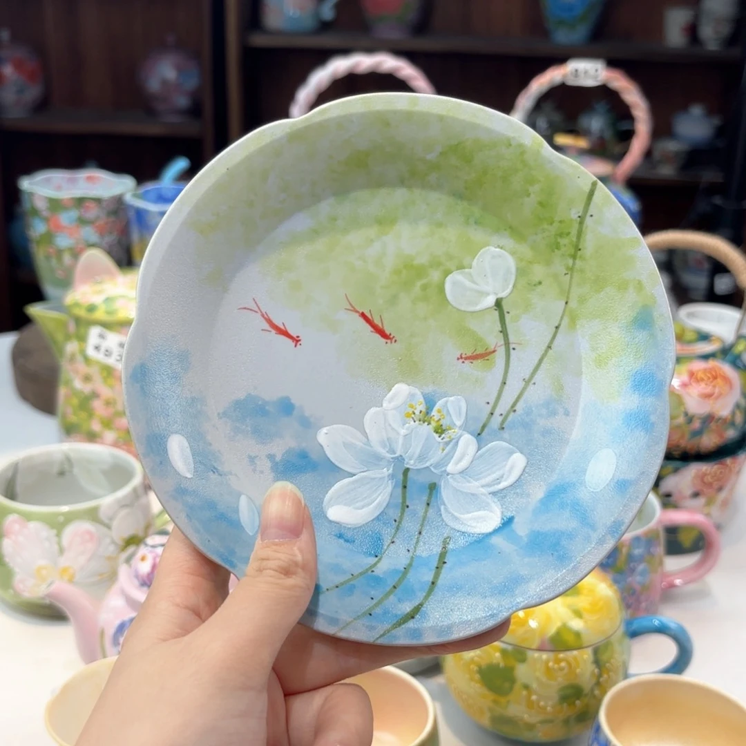 麦*景德镇手绘高温釉下彩陶瓷茶具