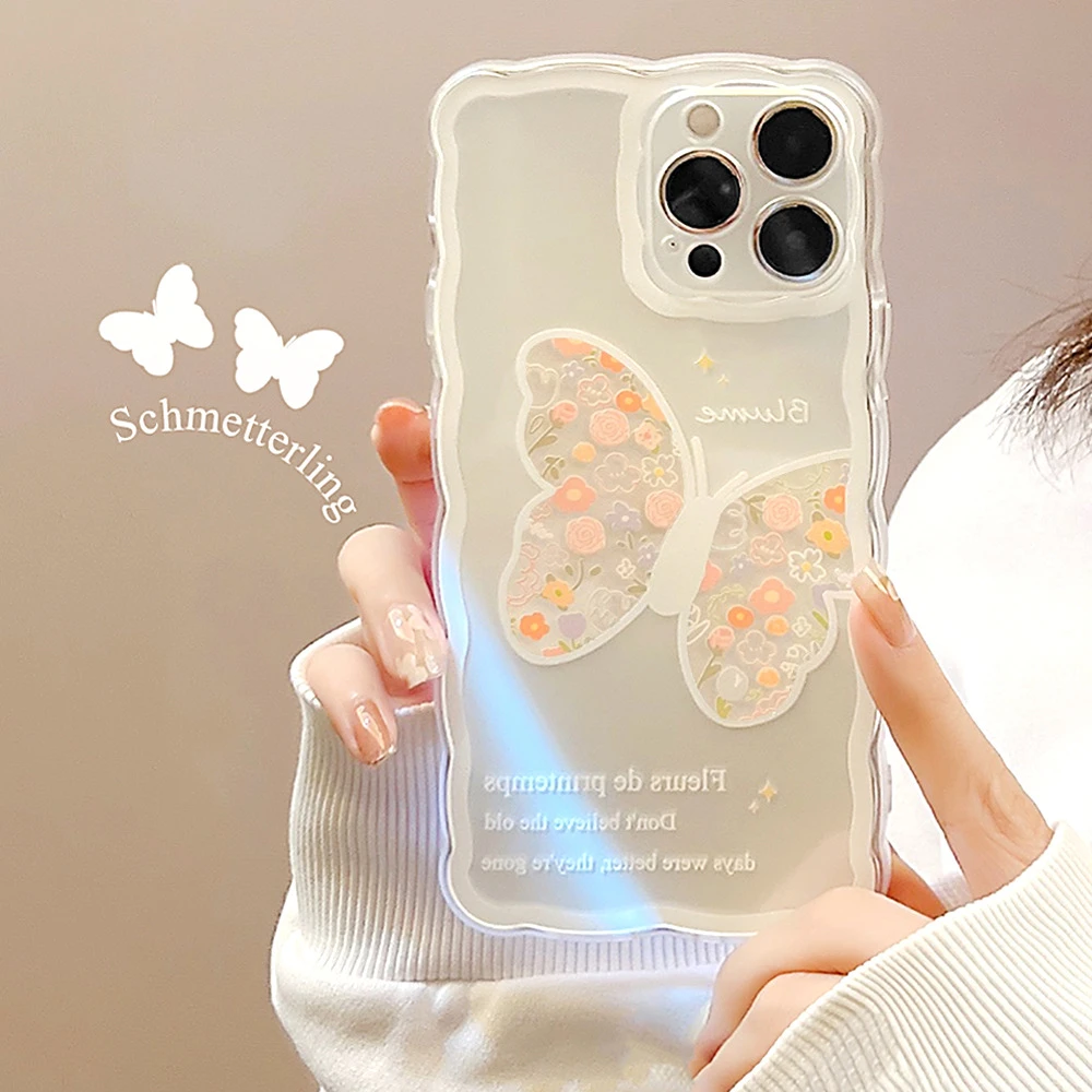 11保护套花朵波浪蝴蝶13iphone14promaxx苹果创意手机壳适用1615