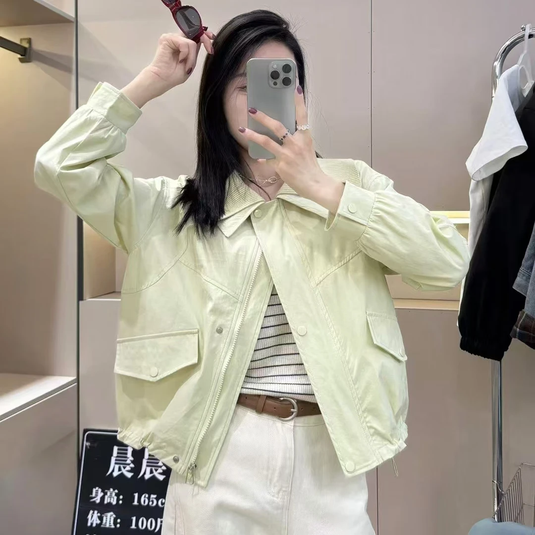 香风休闲外套翻领新款小个子短外套春秋百搭上衣潮流洋气宽松夹克