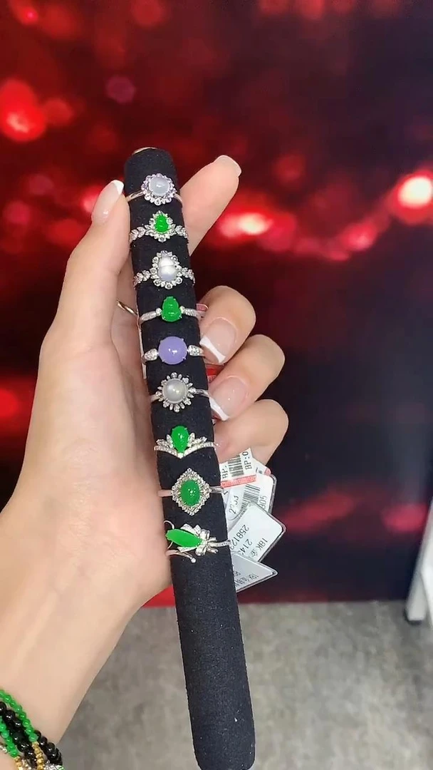 【云中意】18K翡翠戒指棒棒糖-多样性发货-wxy