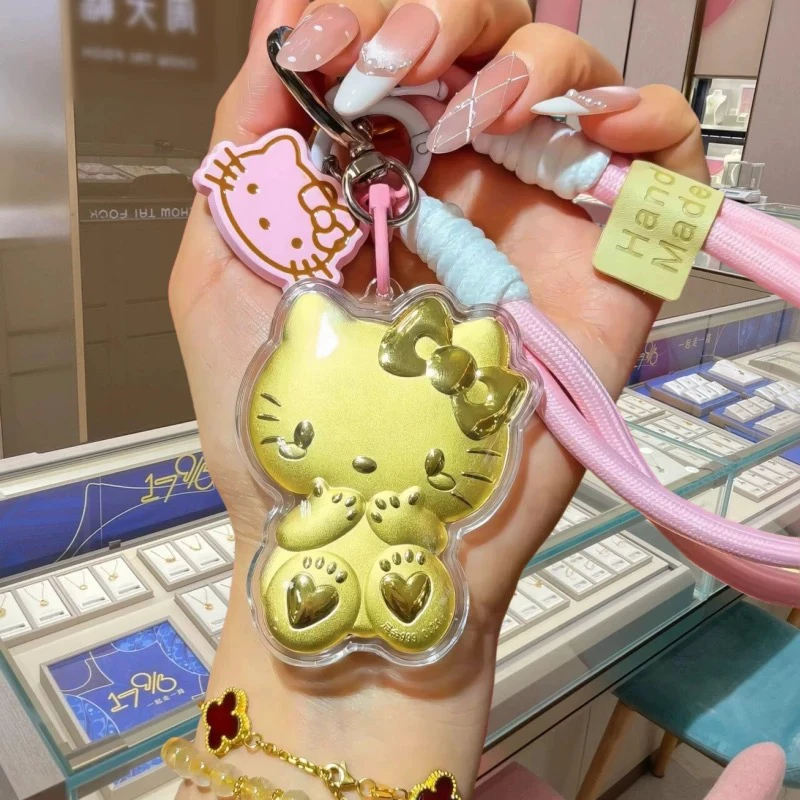 Hello Kitty钥匙扣包包挂件黄金手机链挂饰汽车钥匙扣生日礼物