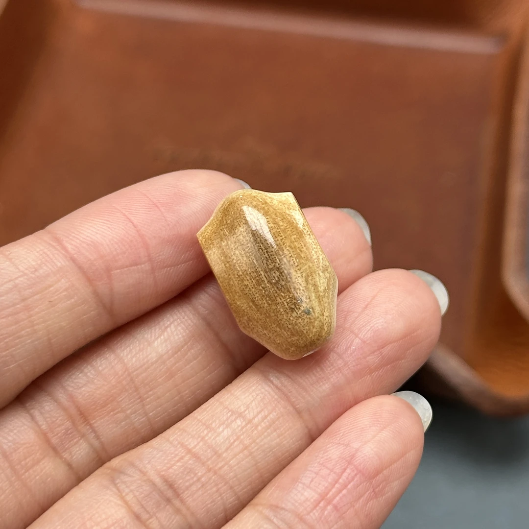 D3262天然猛犸牙 鲨鱼背三通12.6x20.8mm支持鉴定 假一罚四