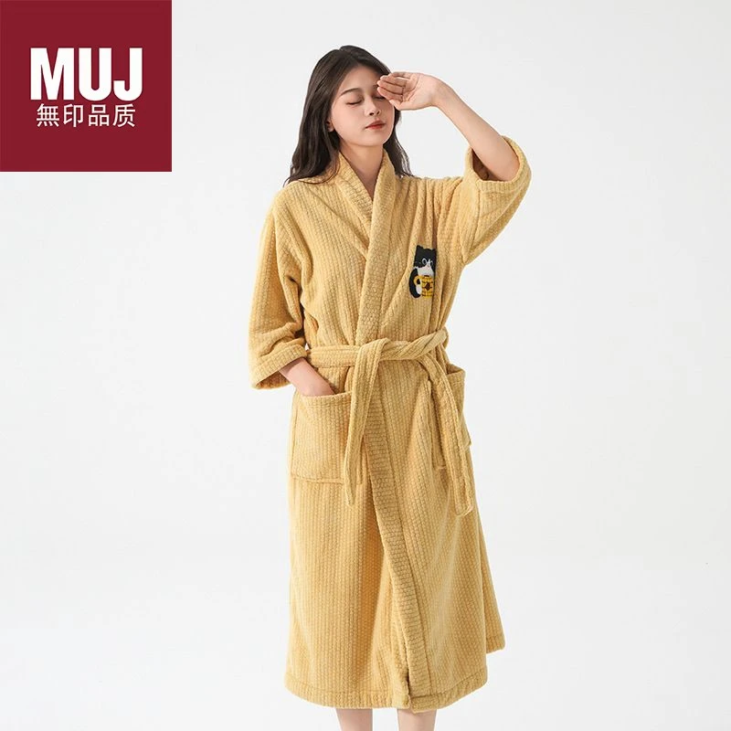 【无印MUJ】秋冬浴袍成人吸水速干四季通用浴巾可穿式2025情侣家