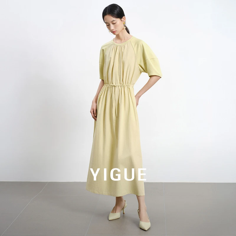 亦谷黄色连衣裙女装2025夏季新款流行爆款宽松多巴胺裙子G5SAL021