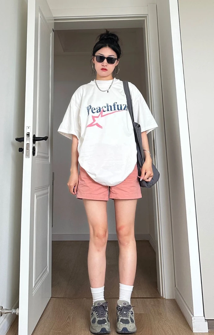 【蜜桃横标字母短袖】GAGA家重磅蜜桃短袖0329