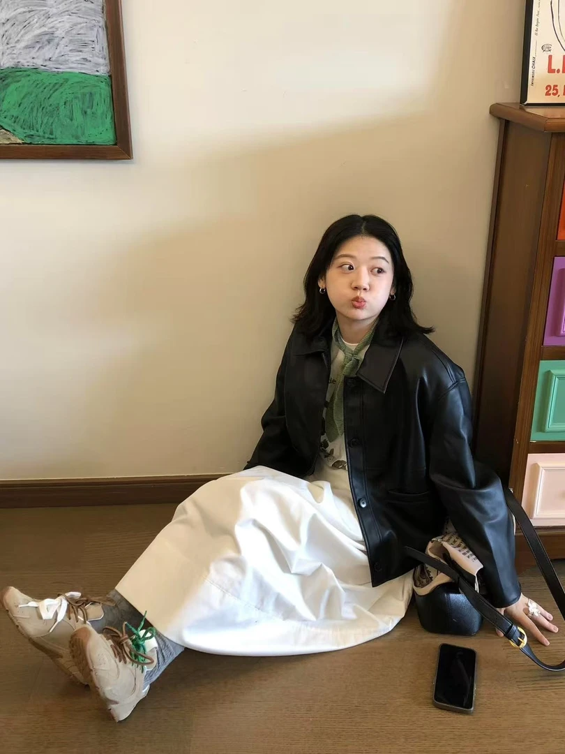 黑色皮衣短款韩系风百搭宽松春秋爆款独特设计感小个子皮衣外套女