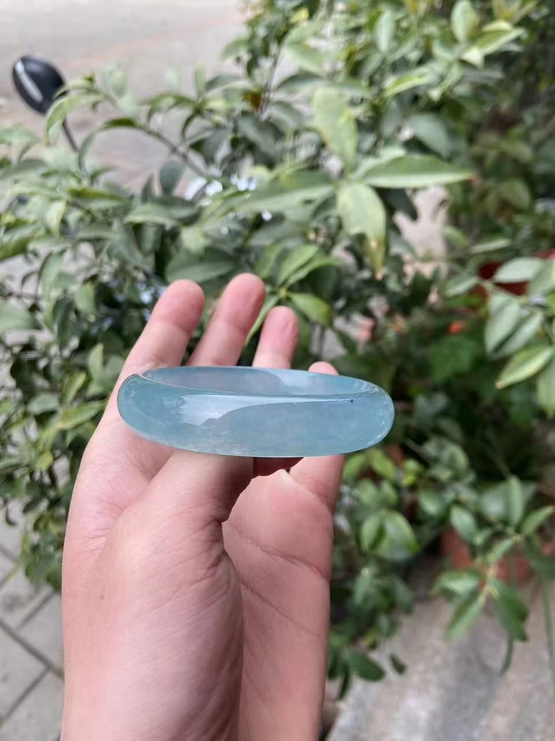 小刘专属 蓝水胖圆手镯【高货冰冰翠】时尚显白