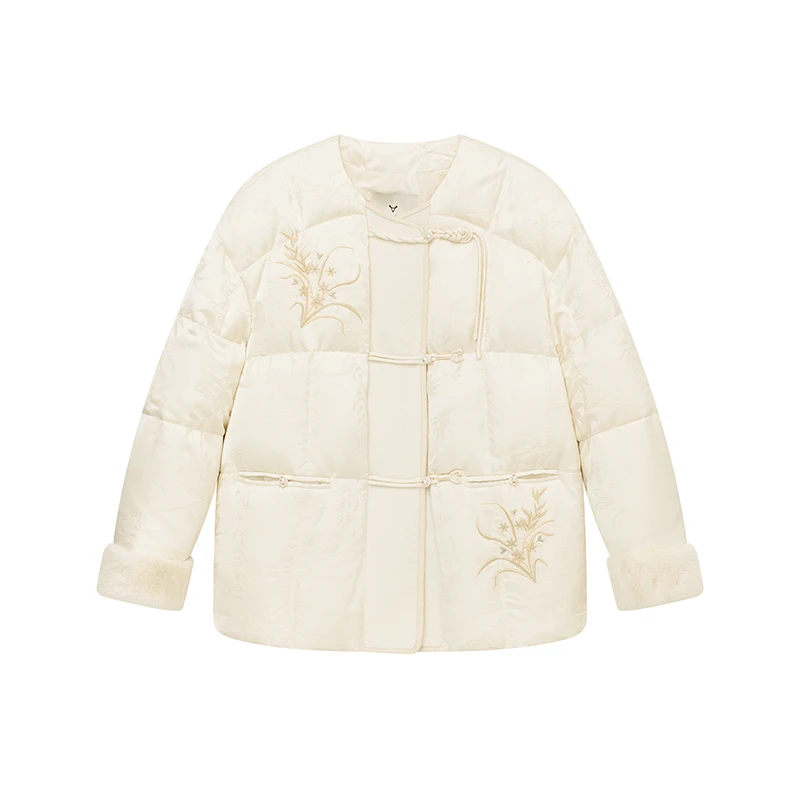 【达人专属】国风绣花拼接羽绒服N8821