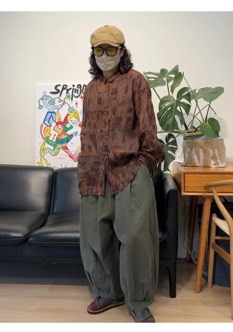 复古高级超薄生态麻防晒系列长袖衬衫