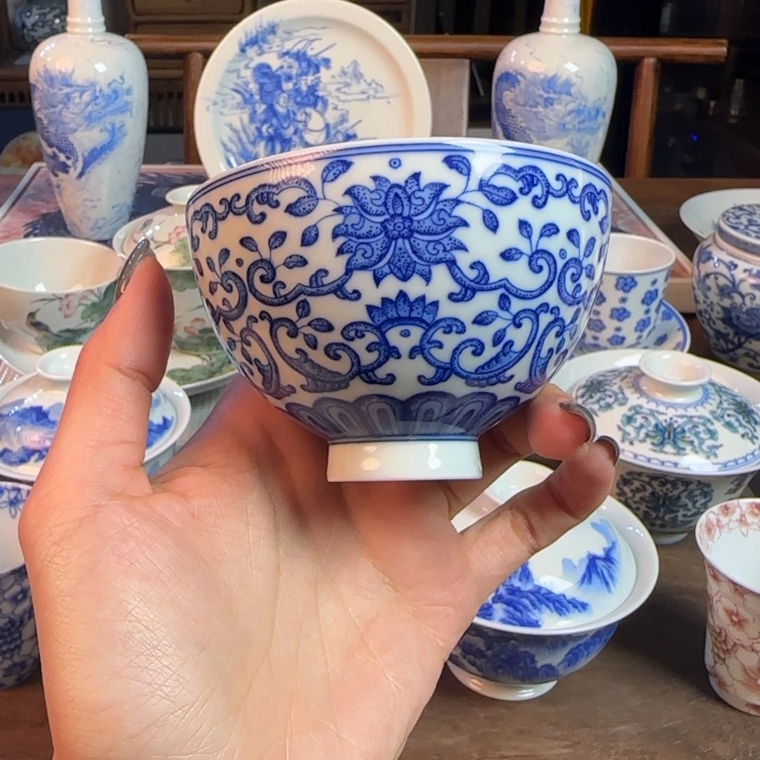 名窑口 点工大鸡心杯放漏