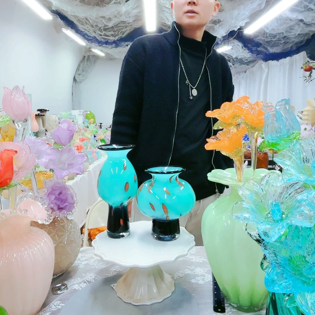 一对福利不退不换琉璃艺术品