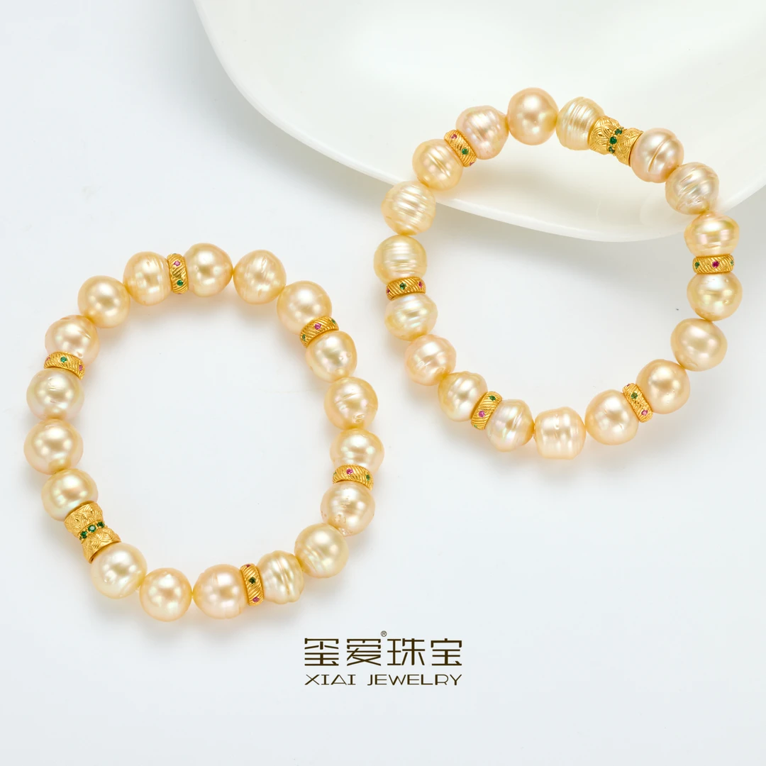 【周年纪念款】MM-53041 海水珍珠南洋金珠手链 8-10mm（多样性发一）