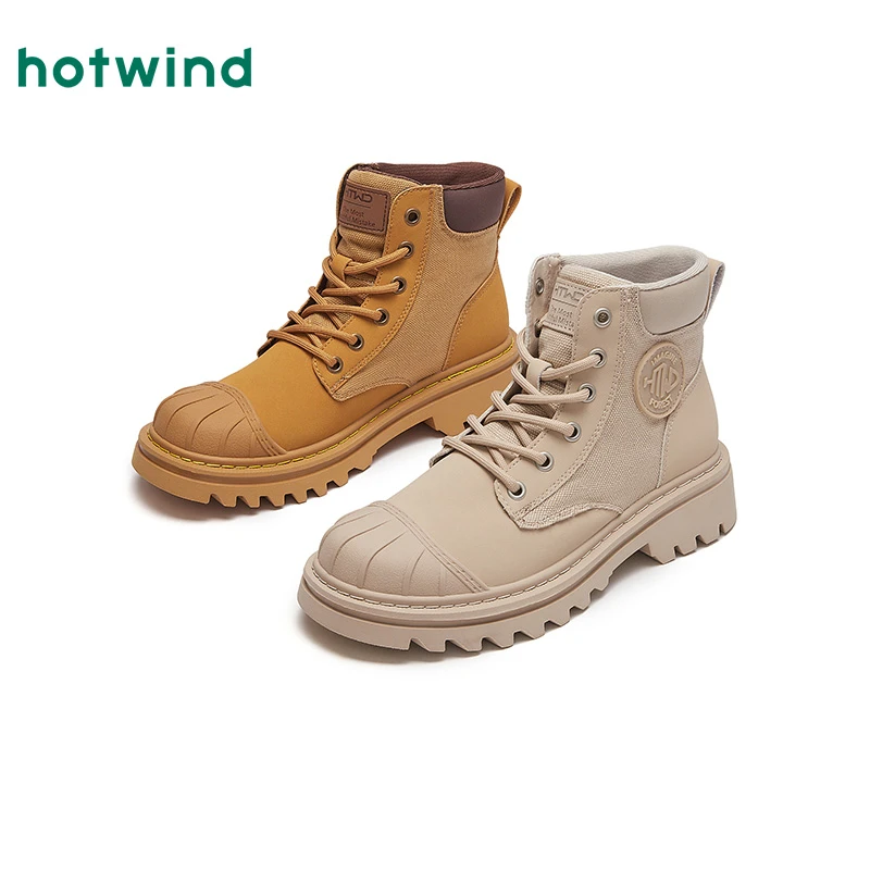 热风2023年冬季新款女士时尚休闲靴H95W3823