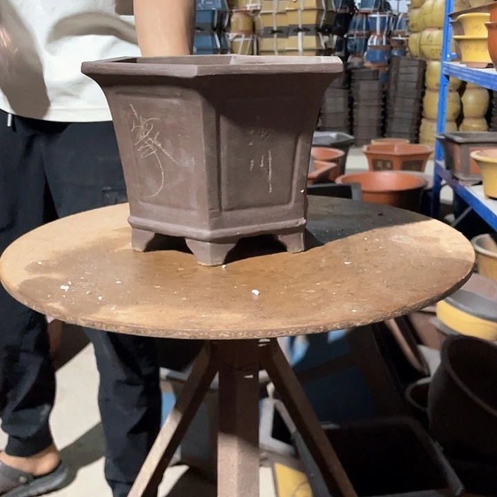 25刻绘六方花盆花盆