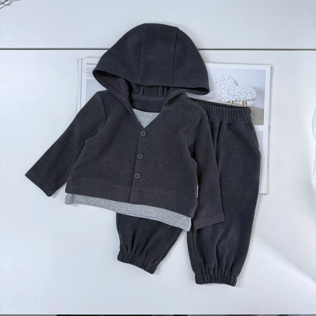 【依翡丝假两件连帽套装 小洛妈咪】儿童春秋连帽套装宝宝卫衣H1