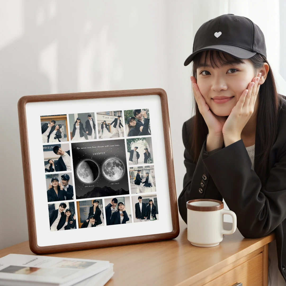 定制你出生那天的月亮相框生日礼物情侣高级感摆台洗照片加打印