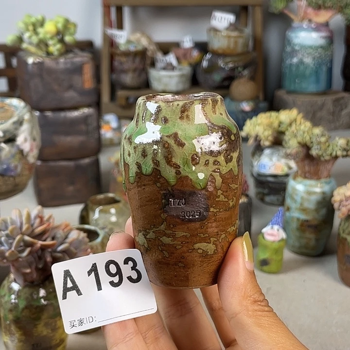 紫砂花盆爆裂钱中号 内口3